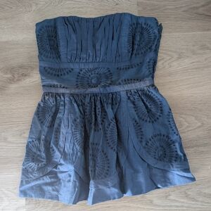 Anthropologie Plenty by Tracy Reese Strapless Embroidered Dress – Navy 💙